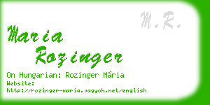 maria rozinger business card